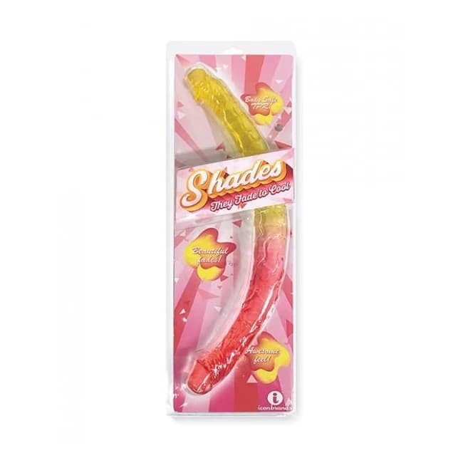 Shades Jelly Tpr Gradient Double Dong - Pink/yellow, image 1