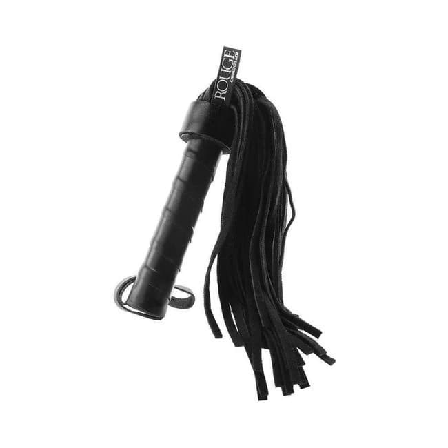 Short Suede Flogger with Leather Handle - Black, image 1