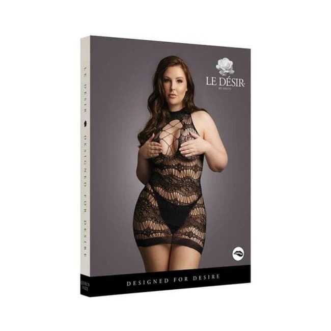 Shots Le Desir Criss Cross Neck Mini Dress Black Osx, image 1
