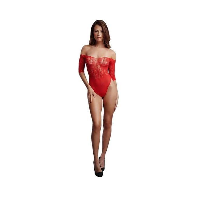 Shots Le Desir Crotchless Rhinestone Teddy Os Red, image 1