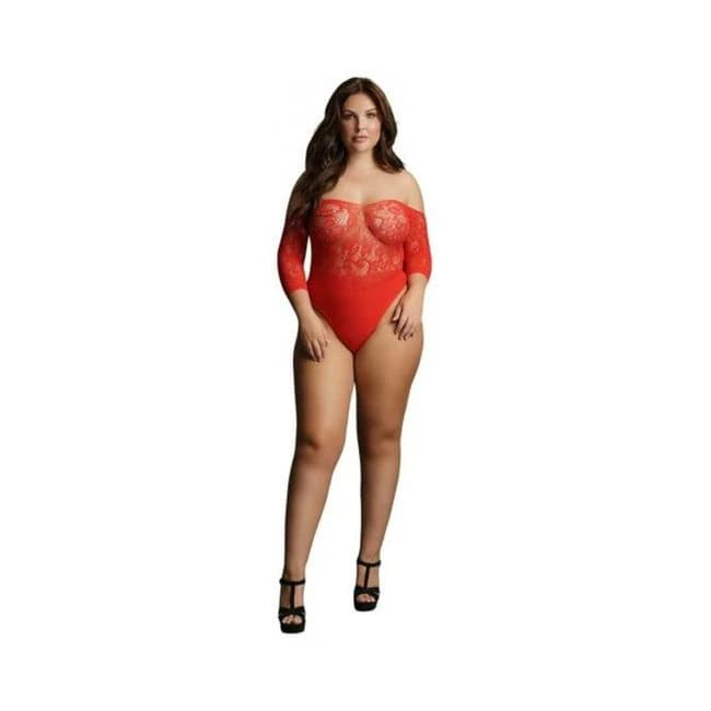 Shots Le Desir Crotchless Rhinestone Teddy Red Qs, image 1