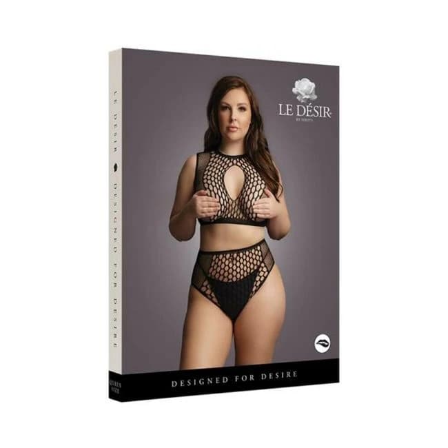 Shots Le Desir Duo Net Keyhole Bra Set Black Osx, image 1