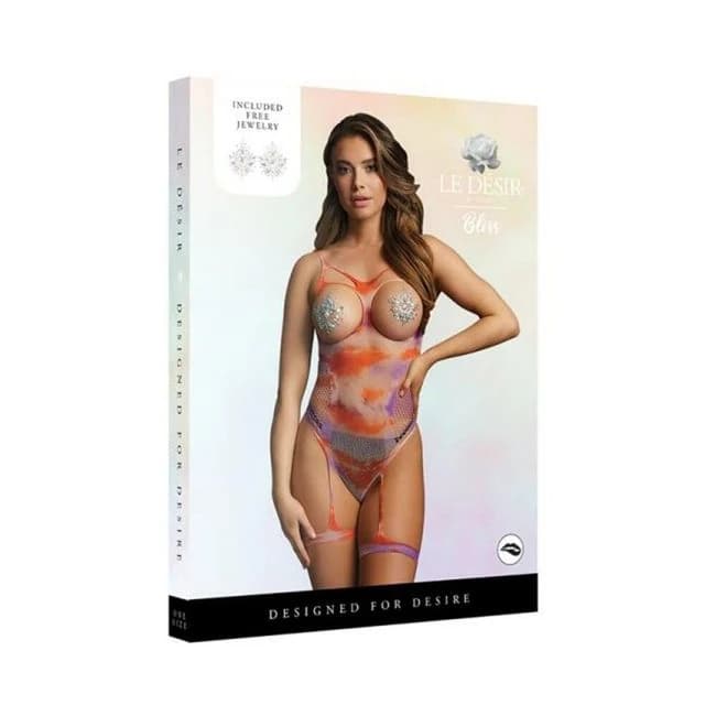 Shots Le Desir Open-Cup Strappy Teddy & Dazzling Sticker O/S, image 1