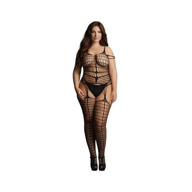 Shots Le Desir Shredded Suspender Bodystocking Black Qs, image 1