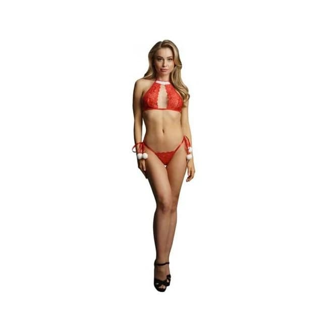 Shots Le Desir Snow Angel Lace Lingerie Set Os Red, image 1