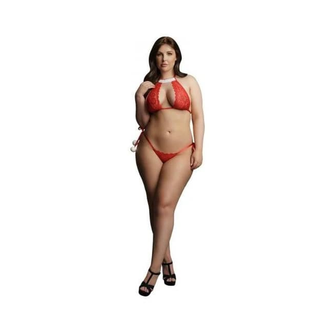 Shots Le Desir Snow Angel Lace Lingerie Set Osx Red, image 1