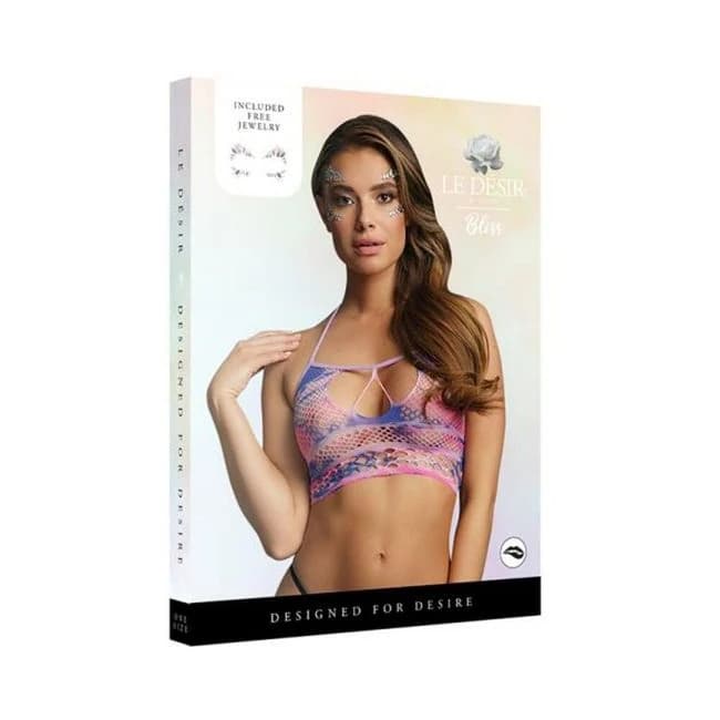 Shots Le Desir Strappy Halter Top & Dazzling Sticker O/S, image 1