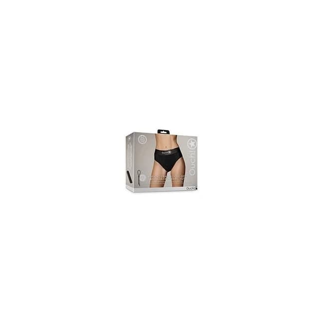 Shots Ouch Vibrating Strap on Thong w/ Removable Rear Straps - Black Xs/s, image 1