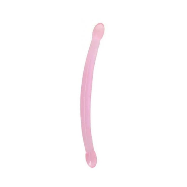Shots Realrock Crystal Clear 17" Double Dildo - Pink, image 1
