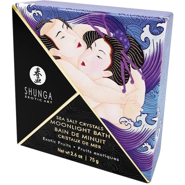 Shunga Moonlight Bath Sea Salt Crystals-Exotic Fruits 2.6oz, image 1