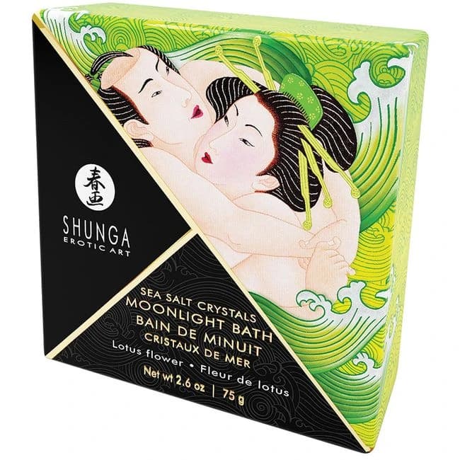 Shunga Moonlight Bath Sea Salt Crystals-Lotus Flower 2.6oz, image 1