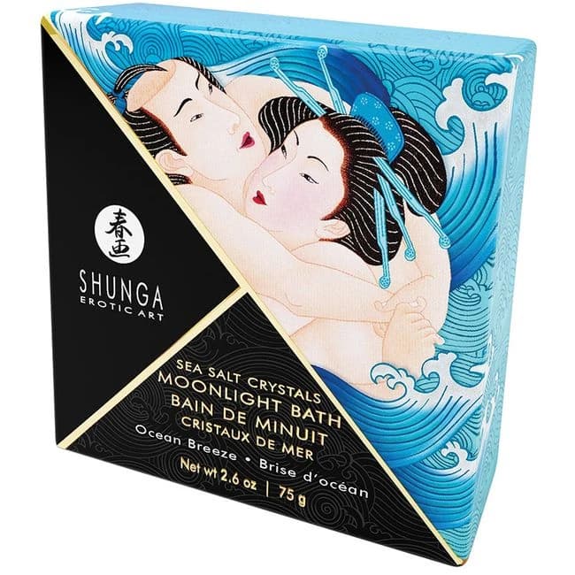 Shunga Moonlight Bath Sea Salt Crystals-Ocean Breeze 2.6oz, image 1