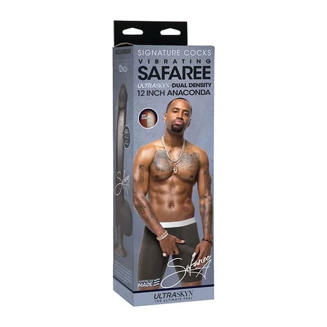 Signature Cocks Safaree Ultraskyn Vibrating 12 in Anaconda, image 1