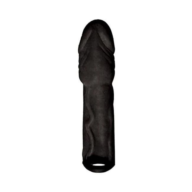 Skinsations Black Diamond Series Husky Lover Extension Sleeve with Power Bullet & Scrotum Strap 7in, image 1