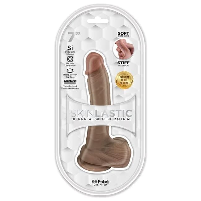 Skinsations Skinlastic Sliding Skin Dildo W/ Suction Base, image 1
