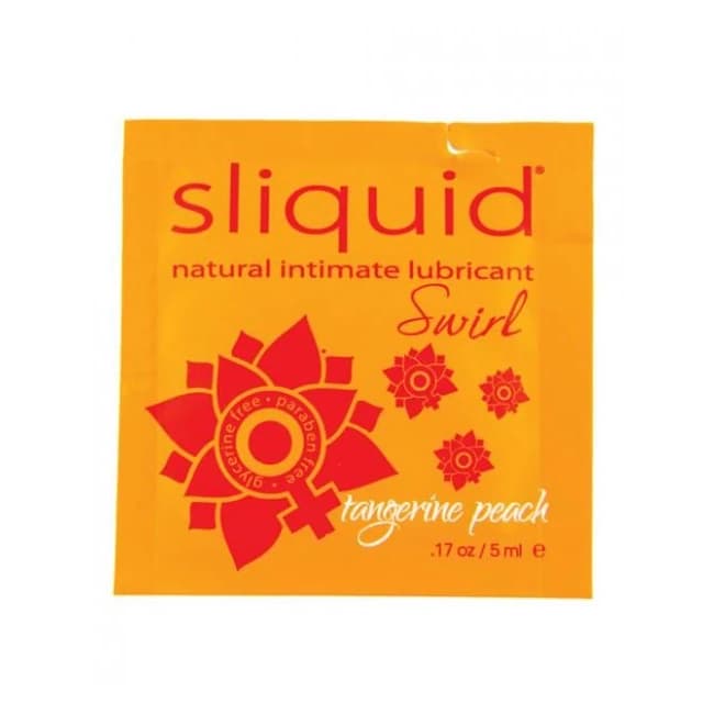 Sliquid Naturals Swirl Lubricant Pillow - .17 oz Peach, image 1