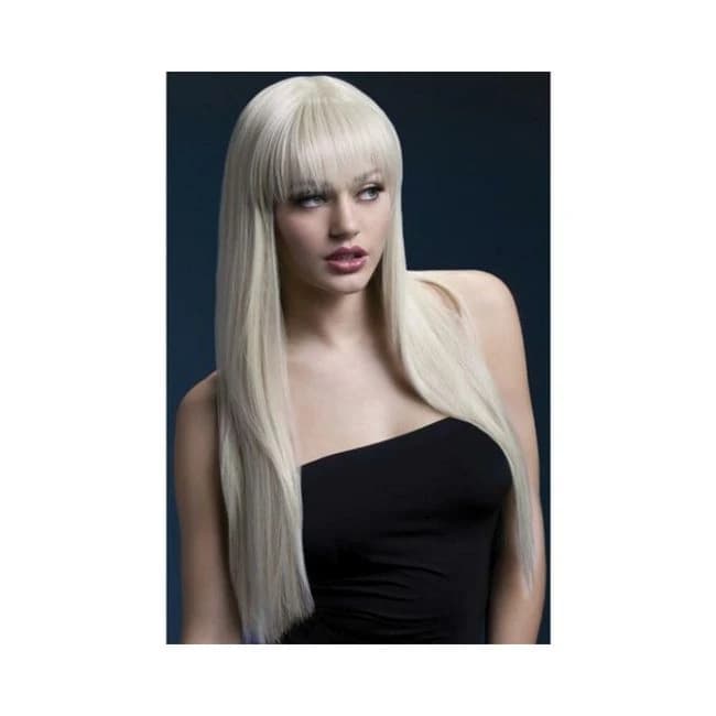 Smiffy Fever Wig Jessica Blonde 26 Inches Long with Bangs, image 1