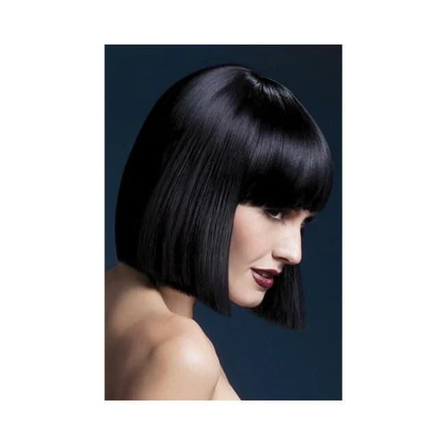 Smiffy Fever Wig Lola Black Blunt Cut Bob 12 Inches Long, image 1