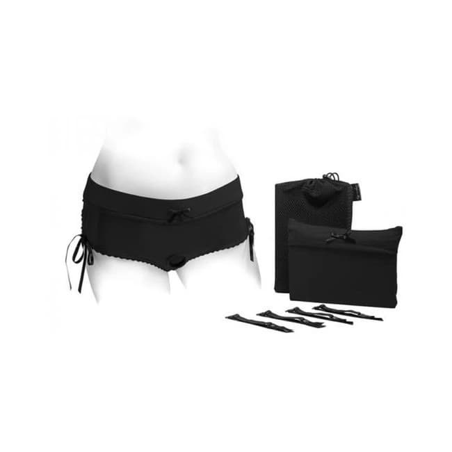 Spareparts Sasha Cinch Booty Short Harness Black Size, image 1