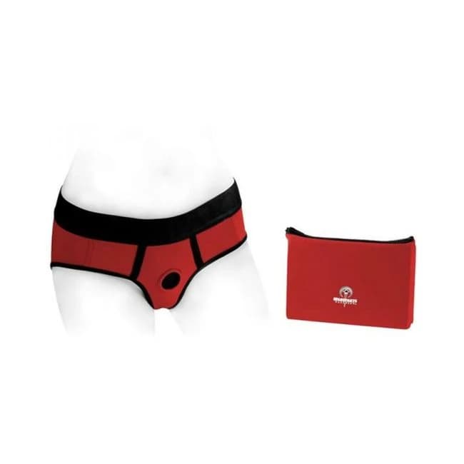 Spareparts Tomboi Nylon Briefs Harness Red/black Size, image 1