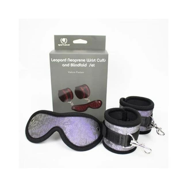 Spartacus Blindfold and Wrist Cuff Kit Neoprene, image 1