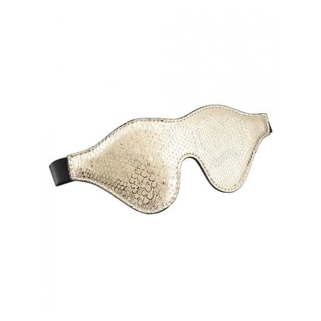 Spartacus Blindfold W/leather - White Snakeskin Micro Fiber - Image 1 Spartacus Blindfold W/leather - White Snakeskin Micro Fiber - Image 1