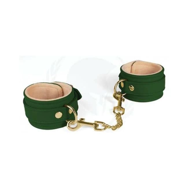 Spartacus Green Pu Wrist Cuffs with Plush Lining, image 1