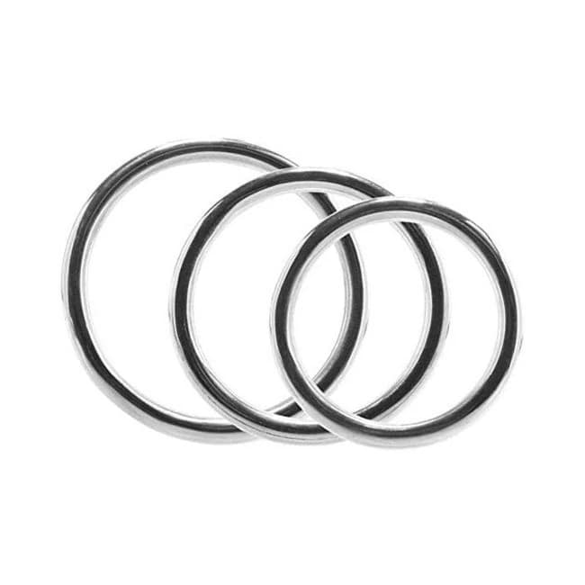 Stainless Steel Stainless Steel 3 Piece Cock Ring Set (55mm/50mm/45mm), image 1