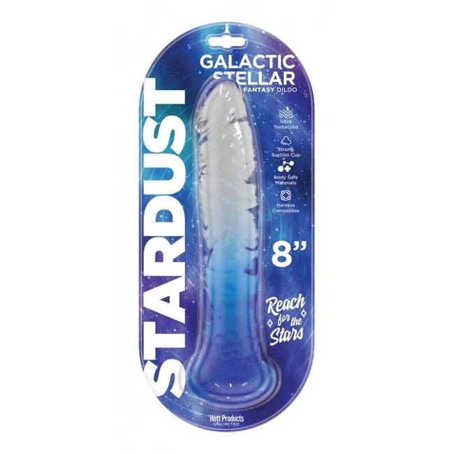 Stardust Galactic Stellar Jelly Dildo 8in Crystal Blue, image 1