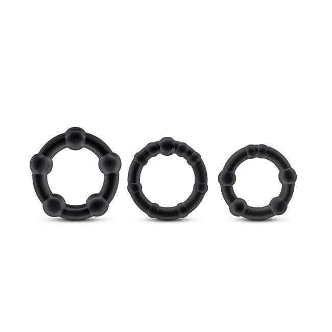 Stay Hard Beaded Cockrings 3pc Black - Image 1