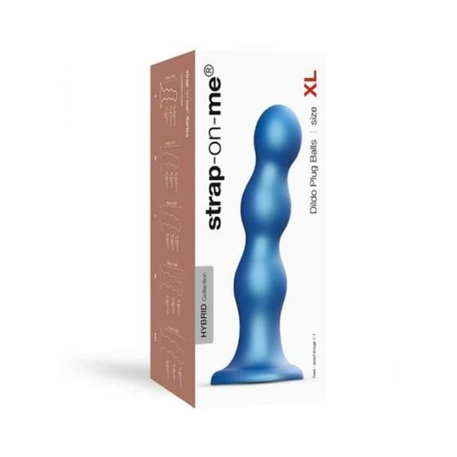 Strap-on-Me Dildo Plug Balls Metallic, image 1