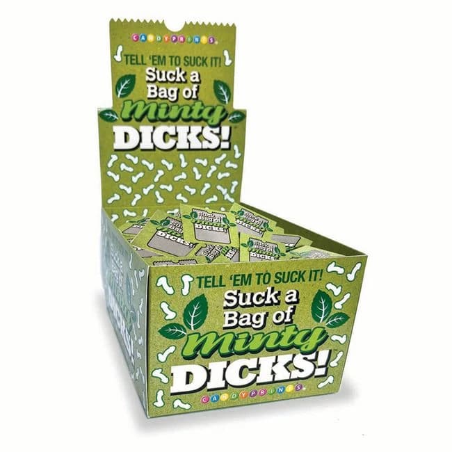 Suck a Bag of Minty Dicks 5pc Bags Display of 100 Bags - Image 1 Suck a Bag of Minty Dicks 5pc Bags Display of 100 Bags - Image 1