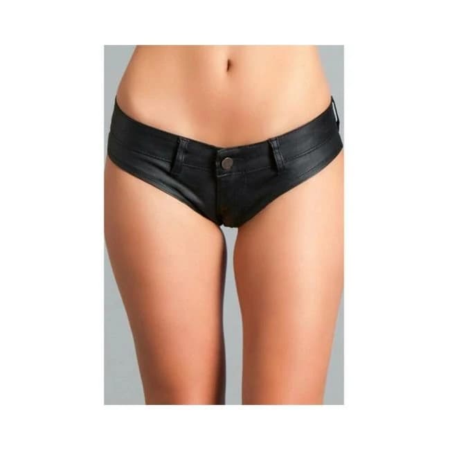 Suns Out Buns Out Pu Booty Shorts Black Small, image 1