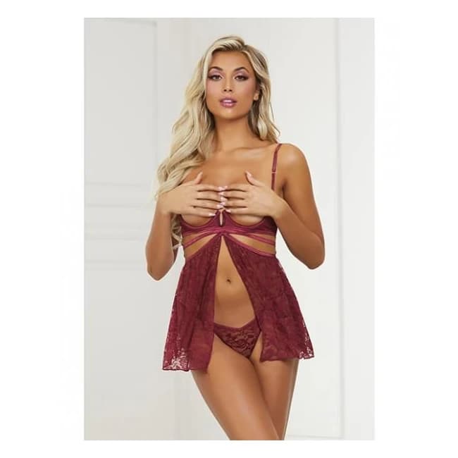 Super Sexy Stretch Lace Babydoll w/ G-string, image 1