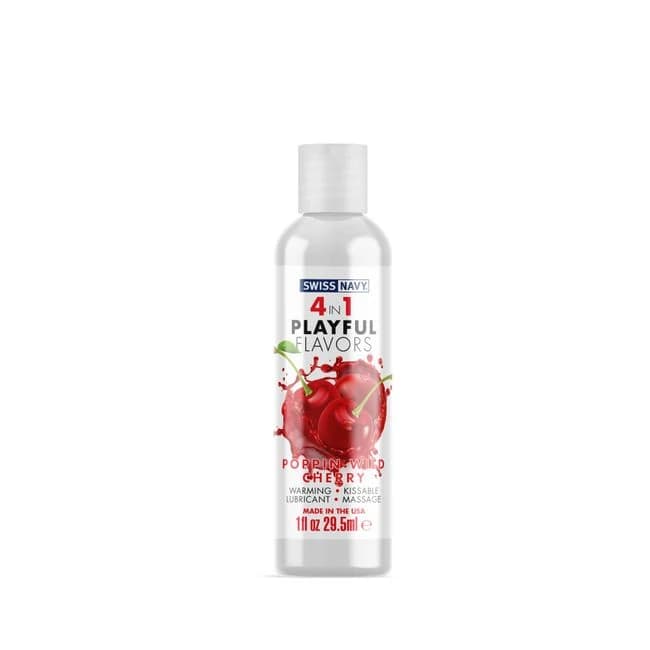 SWISS NAVY 4 IN 1 PLAYFUL FLAVORS POPPIN WILD CHERRY 1OZ - Image 1 SWISS NAVY 4 IN 1 PLAYFUL FLAVORS POPPIN WILD CHERRY 1OZ - Image 1
