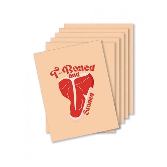 T-Boned and Stoned Naughty Greeting Card - Pack of 6, image 1