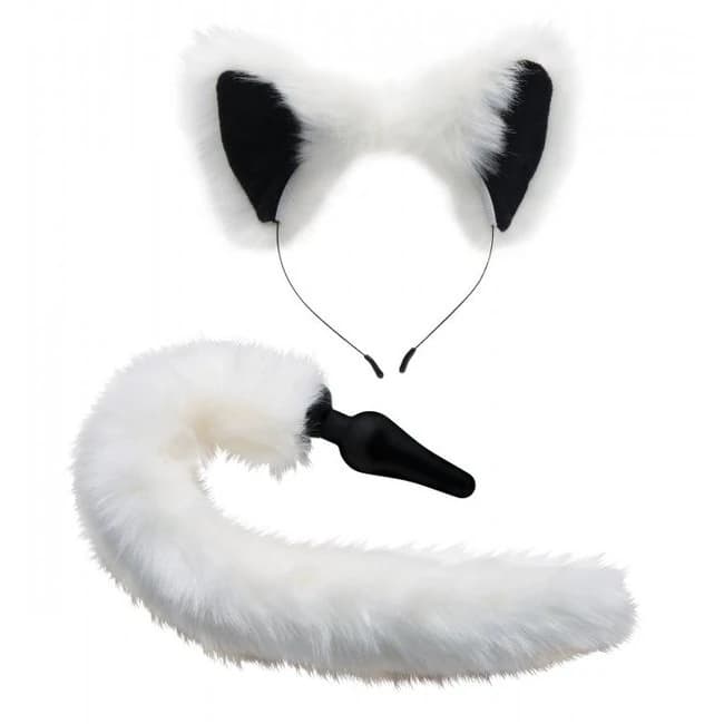 Tailz White Fox Tail & Ears Set - Image 1