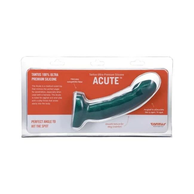 Tantus Acute 5.5 In. Curved Dildo Medium-Firm Emerald, image 1
