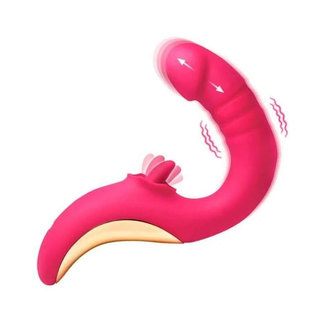Tease and Please Thrusting and Licking Vibrator, image 1
