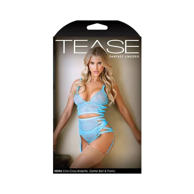 Tease Kiera Criss Cross Bralette, Garter Belt, and Panty, image 1