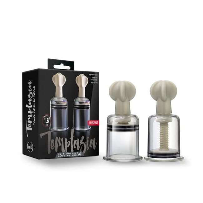 Temptasia Clit & Nipple Twist Large Suckers Set of 2 Clear - Image 1 Temptasia Clit & Nipple Twist Large Suckers Set of 2 Clear - Image 1