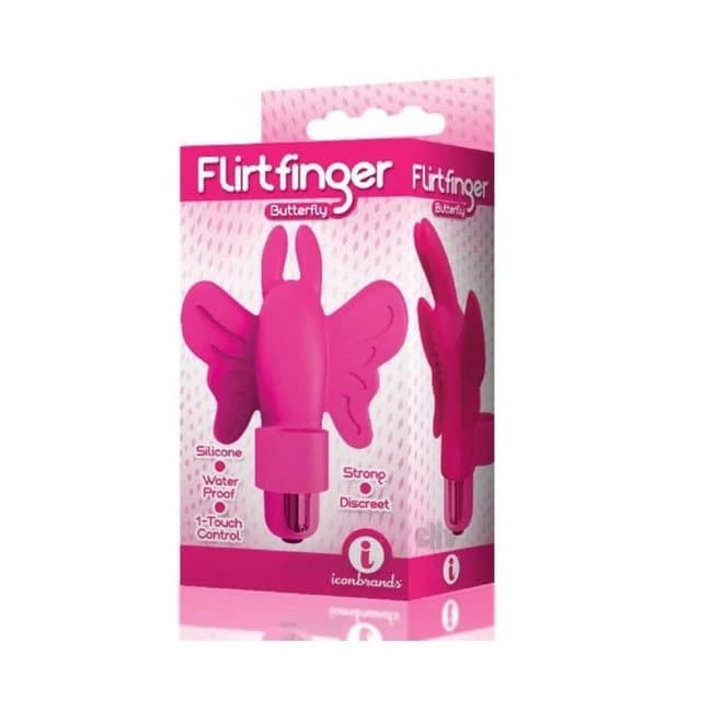 The 9's Flirt Finger Butterfly Finger Vibrator Pink, image 1