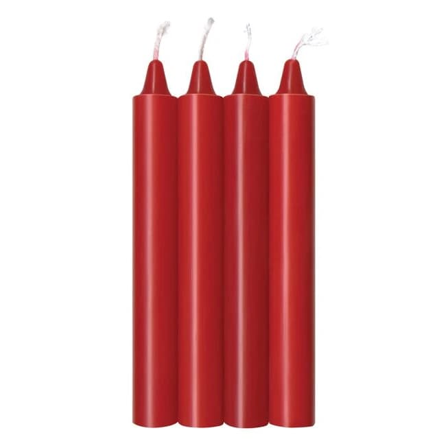 THE 9'S MAKE ME MELT SENSUAL WARM-DRIP CANDLES 4PK RED - Image 1