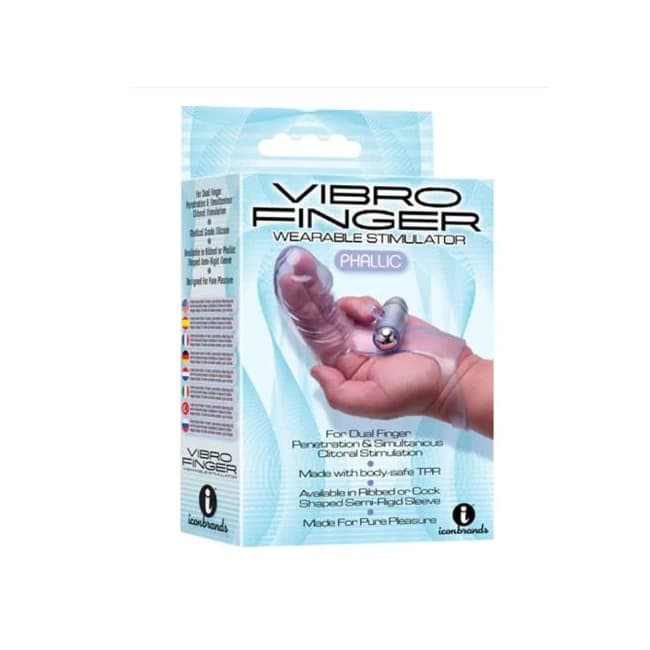 The 9's Vibro Finger Phallic Finger Massager Purple, image 1