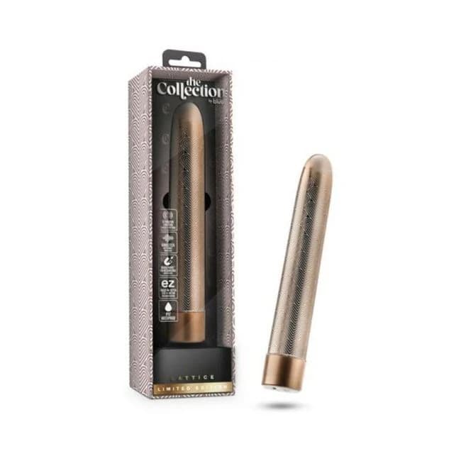 The Collection Lattice Limited Edition Rechargeable 7 In. Vibrator Rose Gold, image 1