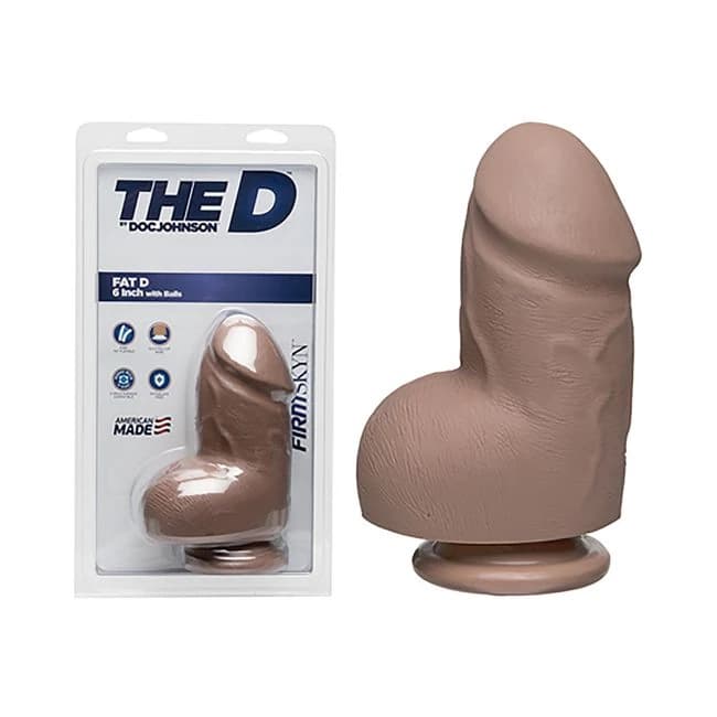 The D Fat D 6 Inches with Balls Firmskyn Dildo, image 1