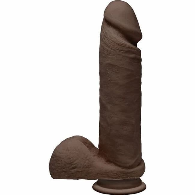 The D Perfect D 8 w/ Balls Chocolate Brown Dildo ", image 1