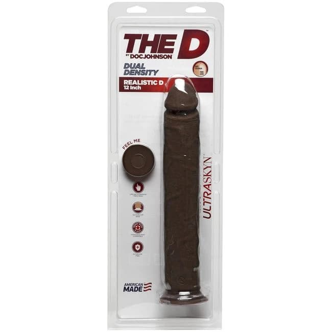The D Realistic D 12 Inches Dildo - Brown/chocolate, image 1