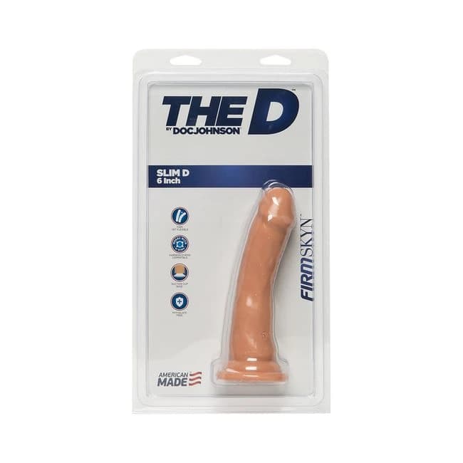 The D Slim 6in Without Balls Firmskyn Vanilla, image 1