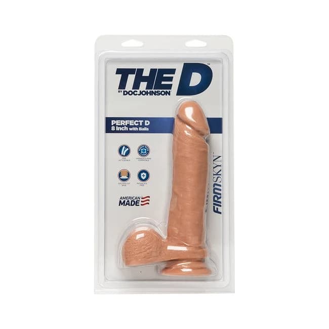 The D the Perfect D 8 Inches Dildo with Balls Beige, image 1